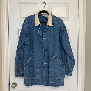 Vintage 90s Disney Mickey Mouse Embroidered Denim Chore Jacket - Unisex Large